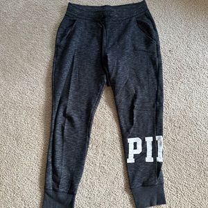 PINK grey joggers with drawstring waist. Size Medium